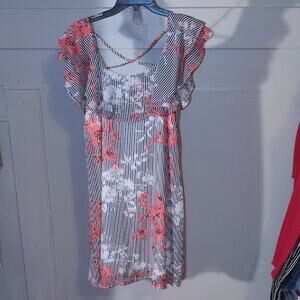 Black and White Ruffled Tiered Midi Sundress